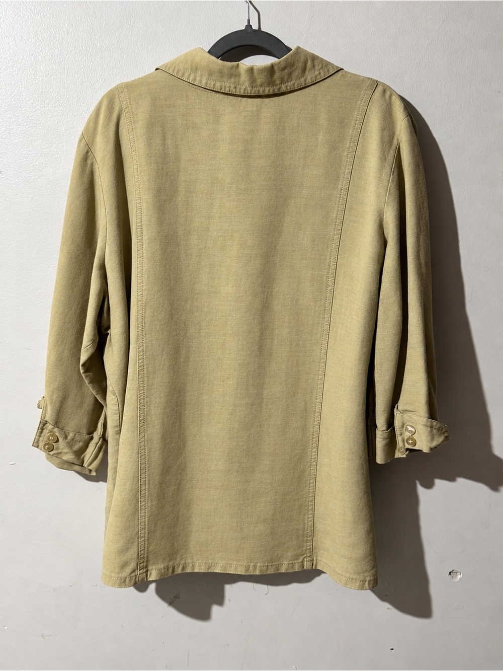 Miss Lilli Olive Green Button-Front Shirt - Picture 3 of 4